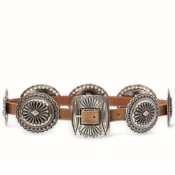 Polo Ralph Lauren Women's Brown Classics Metal Accent Suede Belt Size M - Picture 1 of 8